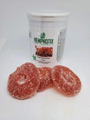 OMG! Organic Vegan Watermelon Rings. Loaded with 25mg or 50mg of Hemp derived CBD with added Terpenes.