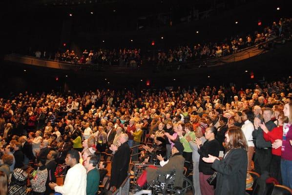 Sold out crowd in the Zellerbach Theatre at the Annenberg Center for the Performing Arts