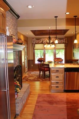 Kitchen and dining that is warm and inviting.