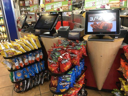 Sheetz uses self order kiosks for their food and beverages.