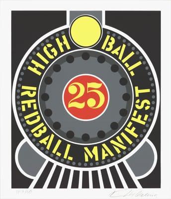 Highball on the Redball Manifest by Robert Indiana