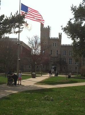 Facing west on the quad.