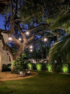 LED HANGING LANTERNS INSTALLED IN CORAL GABLES.