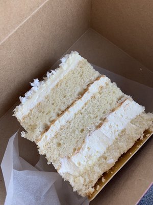 Coconut cake slice