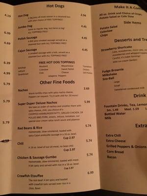 An updated Menu for those of us that like to check out the menu before venturing out.