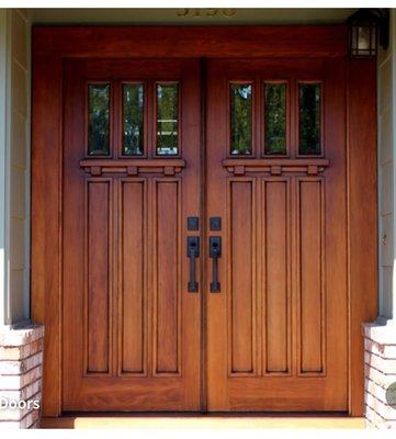 Double craftsman mahogany 
 stained with shelf