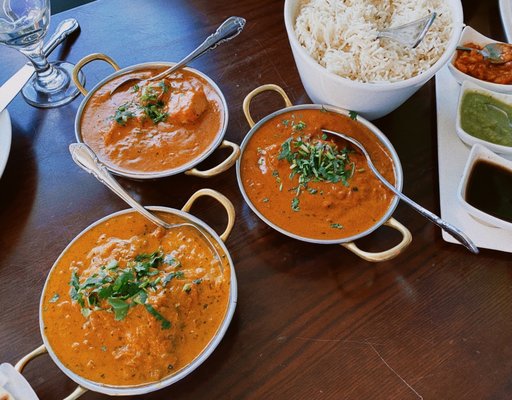 Chicken Korma Chicken and Beef Marsala with Basmati Rice