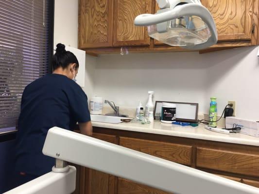 Great dental assistant...very quick & professional!