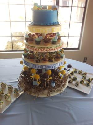 Monkey theme baby shower dessert display