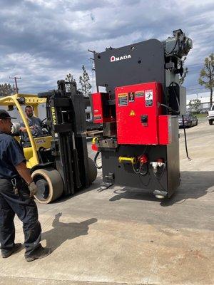 Loading out an Amada press in Anaheim, CA