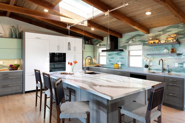 Coastal Elegance Meets Midcentury Playful Kitchen Design + Remodel