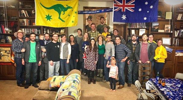 A small portion of our Young Adult group celebrating Australia Day!