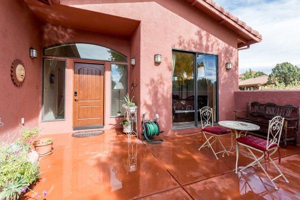 Courtyard in the front of the home.