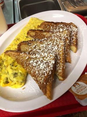 Breakfast from 9am to 3pm everyday steak omelette with French toast