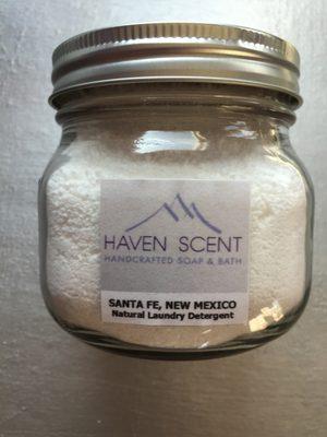 Natural Laundry Detergent in 16oz jar.  You can buy a refill in a bag to put in your jar.