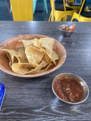 Salsa,chips.