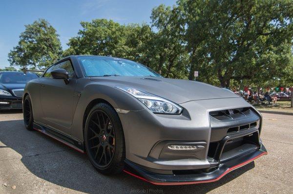 Nissan GTR wrapped in Abery SW900 Matte Charcoal Metallic by Sharp Wraps