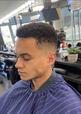 X- with a mid fade and edge up