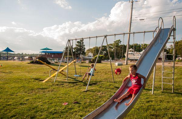 Kids of all ages enjoy our swing set.