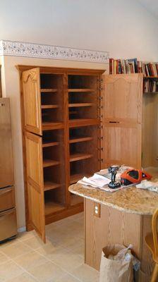 Cubby cabinet replaces closet doors