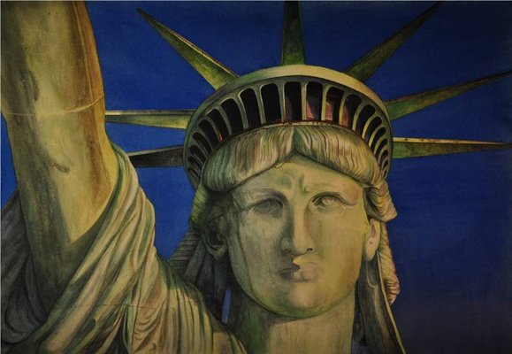 The Face of Liberty by Thomas Valenti, watercolor