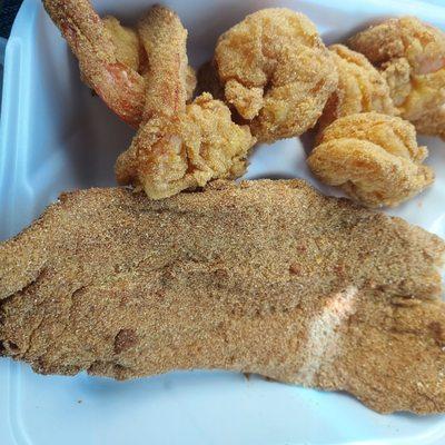 Fried fish and fried shrimp