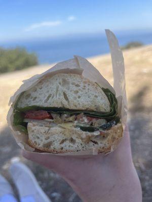 Mediterranean veggie sando