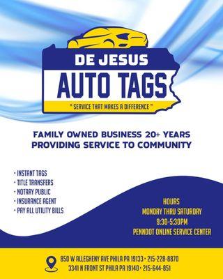 Title & Tags Instantly
Auto Insurance 
Notary Public