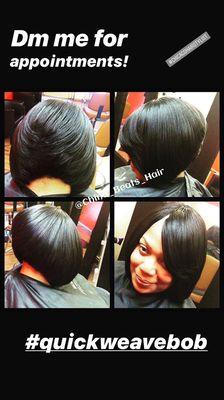 Quickweave Bob by @china_beats_hair