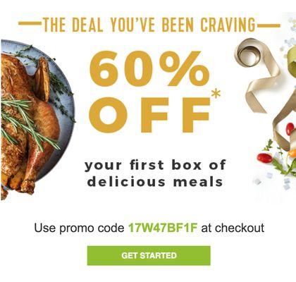 60% OFF Meals to Your Doorstep