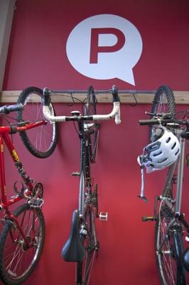 Bike rack for those who love the outdoors and enjoy riding to work.