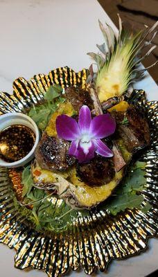 Lamb chop pineapple bowl