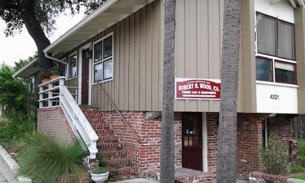 Law Office of Robert Wood, 4321 Roosevelt Boulevard, Jacksonville, Florida 32210. Walk-ins welcome upstairs.