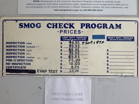 New price list by July 13th 2019