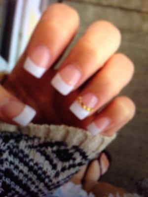 French acrylic with gold studs