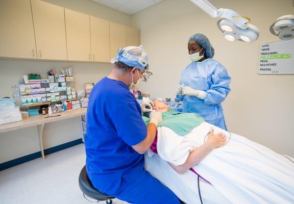 Our accredited nurse helping prepare with a facelift