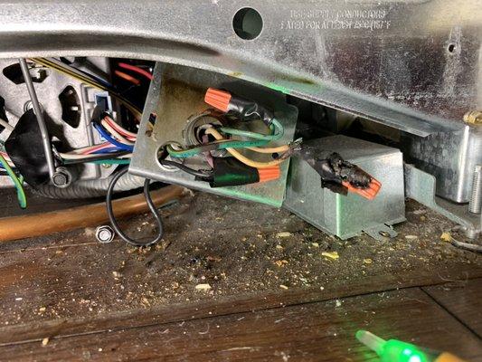 Burned wires inside Dishwasher Electric Box