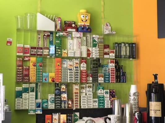 All the different cigarettes.