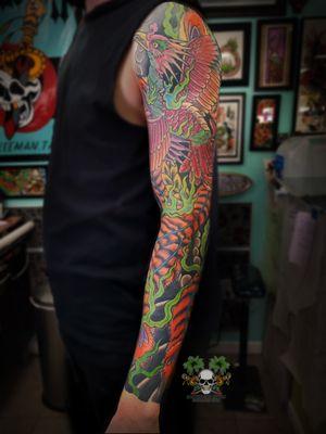 Ho-o (Japanese Phoenix) sleeve by Alex Freeman