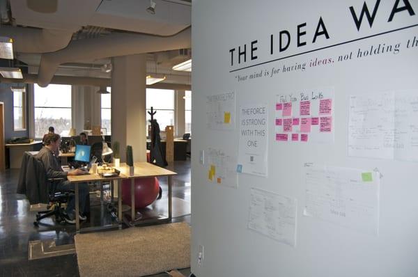 The Idea wall offers a place to meet other startups and find team members for your next great idea.