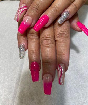 Great job!!! Loved my nail tech!!! She was AWESOME SAUCE!! Going back ONLY FOR HER and the one who did my toes!! Love them both!