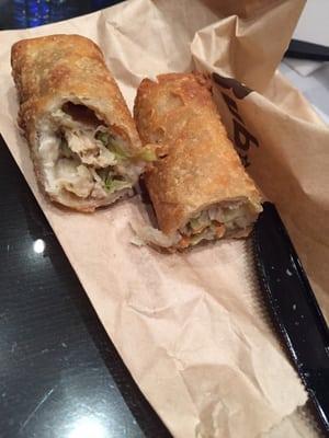 Chicken Egg Roll (cut in half and minus a bite)