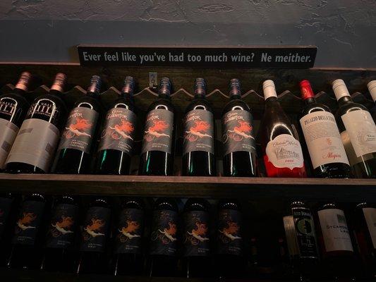 Wine rack with cute saying