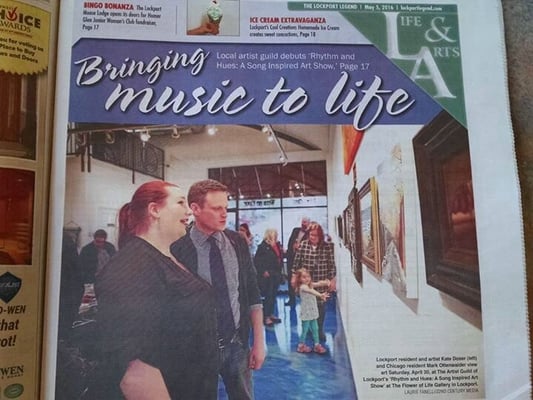 Local paper wrote this article for The Artist Guild of Lockport and The Flower of Life Gallery.