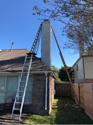 Before & After Chimney Siding in Humble, TX