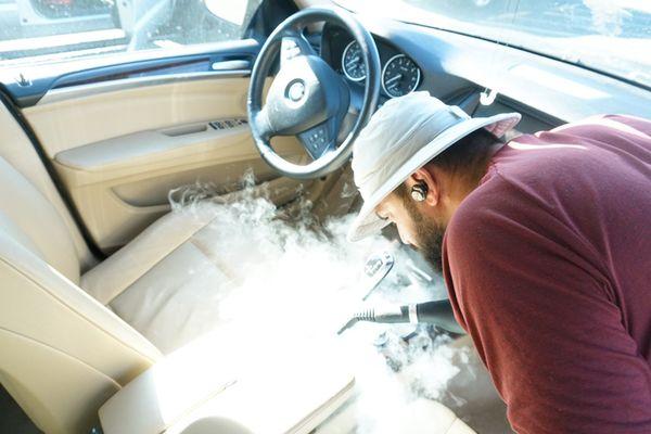 Interior steam cleaning.  Steam is used on Every interior detail.