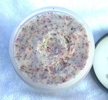 A look inside of the "Love Your Face" whipped facial scrub exclusively by Sugar Rush Body Care and 100% Natural!