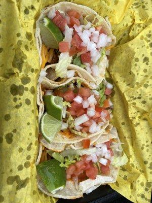 Beef tacos, on a rainy day