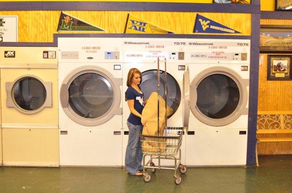 Super capacity dryers can dry several comforters at once!