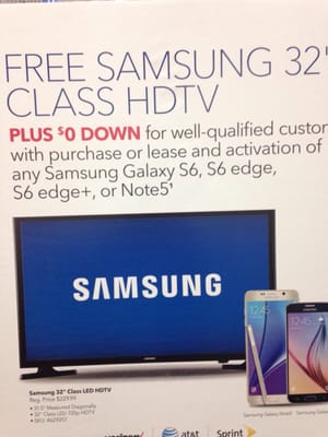 Free 32" HD TV with new phone purchase